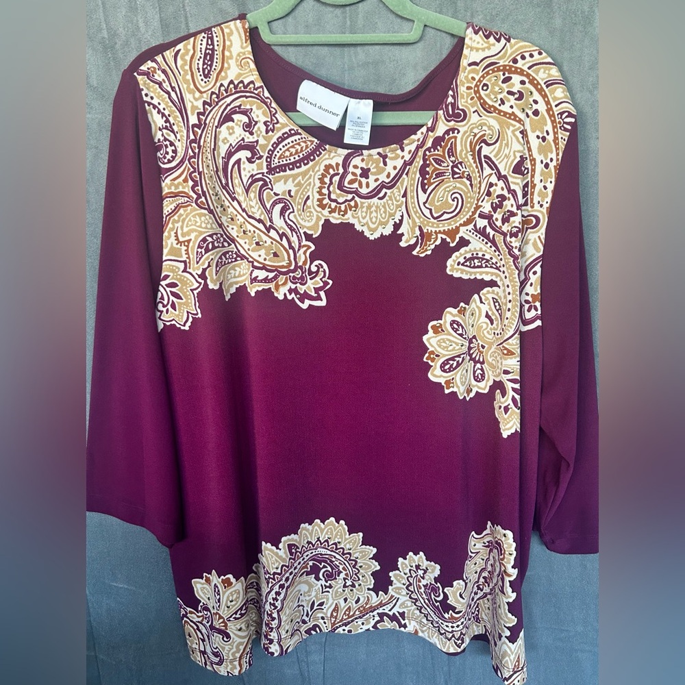 Alfred Dunner blouse XL 95% polyester 5% spandex